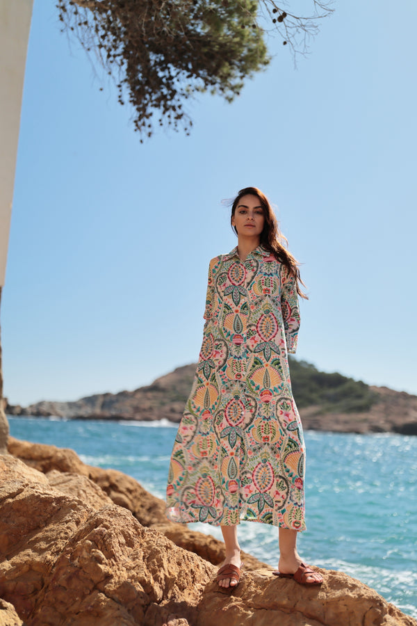 Langes Hemdblusenkleid