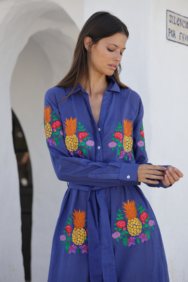 LANGES CHEMISIER-KLEID