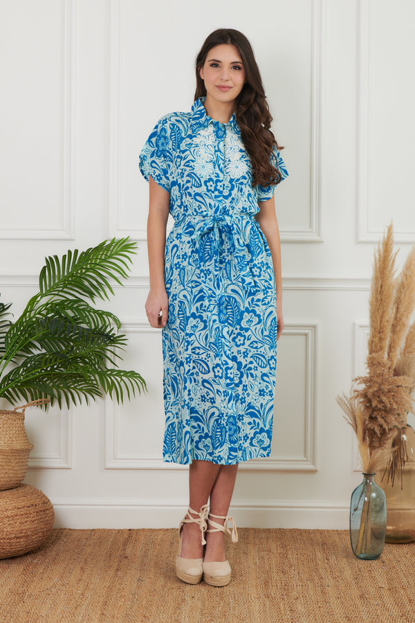 LANGES KLEID MIT MAYA-MUSTER