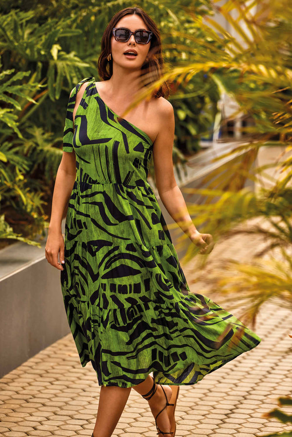 EIN SCHULTERFREIES KLEID FLOR