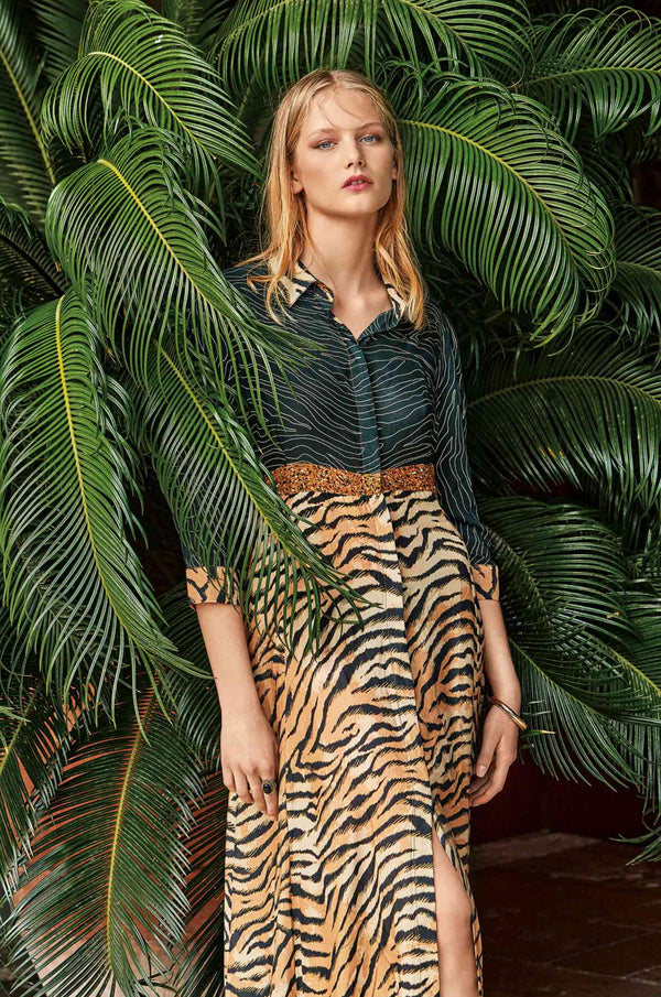 Langes Kleid Animalier