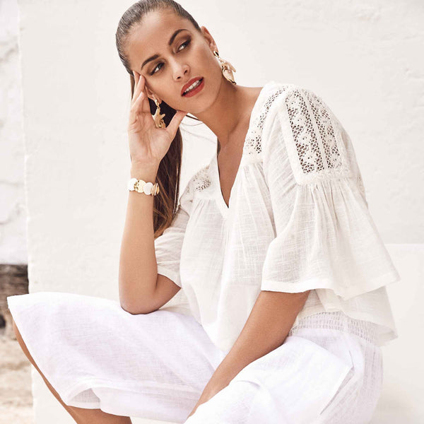 BLUSE MIT STICKEREIEN LISA