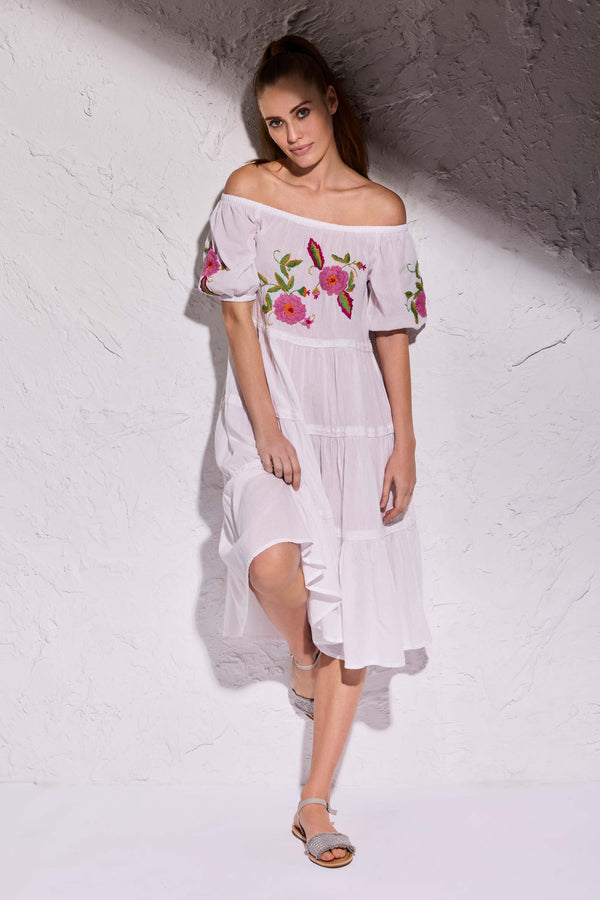 PAIGE KLEID MIT PUFFÄRMELN