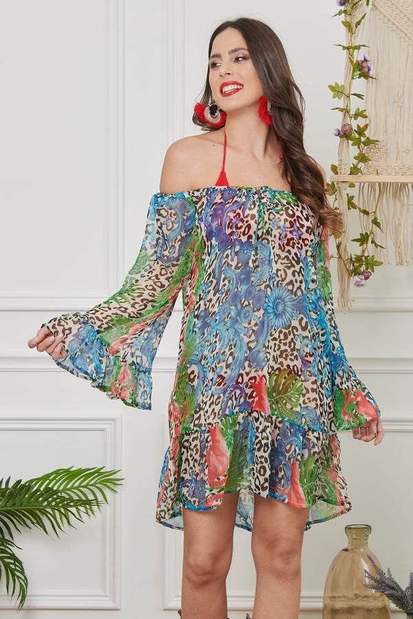 CHIFFON-SPITZENKLEID