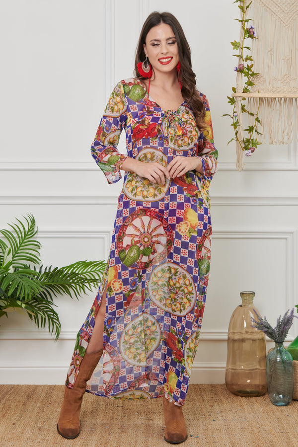 LANGER CHIFFON-KAFTAN