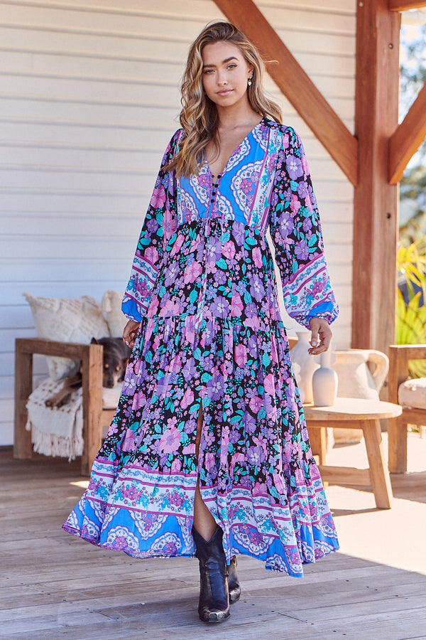 LANGES SCHWARZES TERESA-KLEID