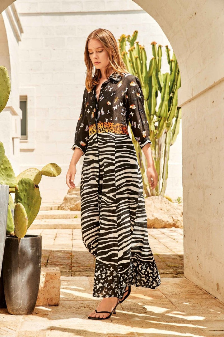 ABITO LUNGO ANIMALIER- IC22-116 - #Moda Mare Positano#