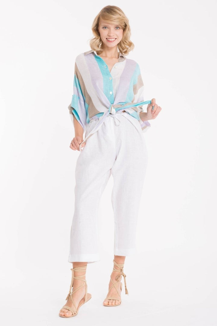 CAMICIA LINO RIGHE- IC22-079 - #Moda Mare Positano#