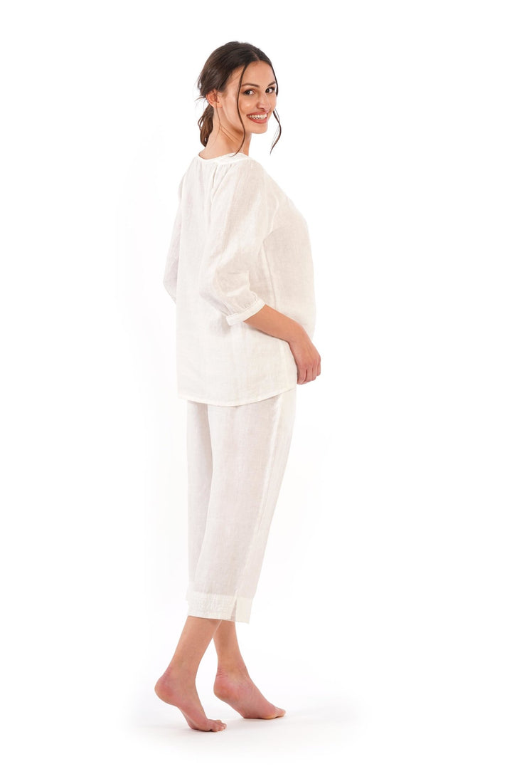 PANTALONE CAPRI LINO- DB20-068 - #Moda Mare Positano#