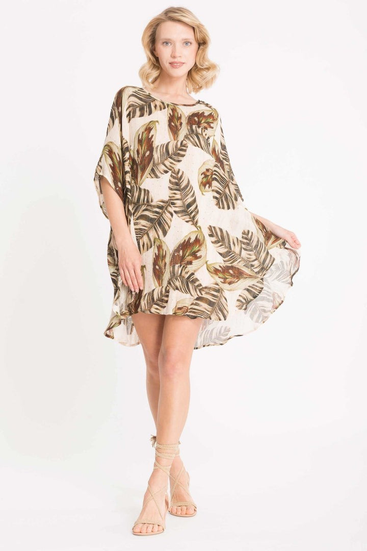 PONCHO PAILLETTES FOGLIE- IC22-108 - #Moda Mare Positano#
